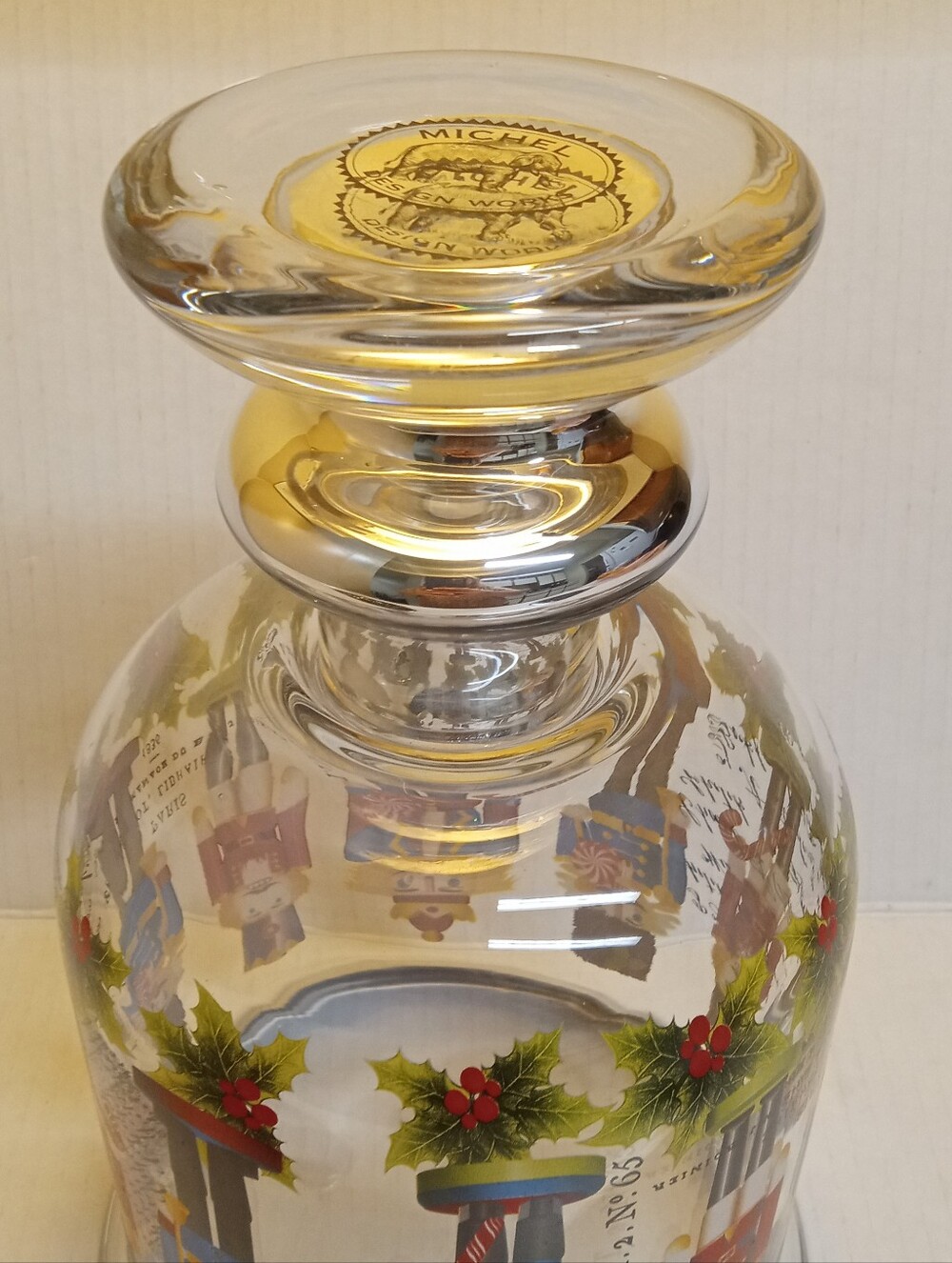 Artisan Nutcracker Suit Hurricane Glass Vase Michael Design Works Rare HTF - Picture 5 of 8